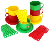 Набор посуды Полесье "Минутка" на 6 персон 9585 красный/желтый/зеленый