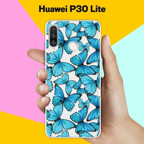 Силиконовый чехол Бабочки на Huawei P30 Lite силиконовый чехол на huawei p30 lite ананас для хуавей п30 лайт