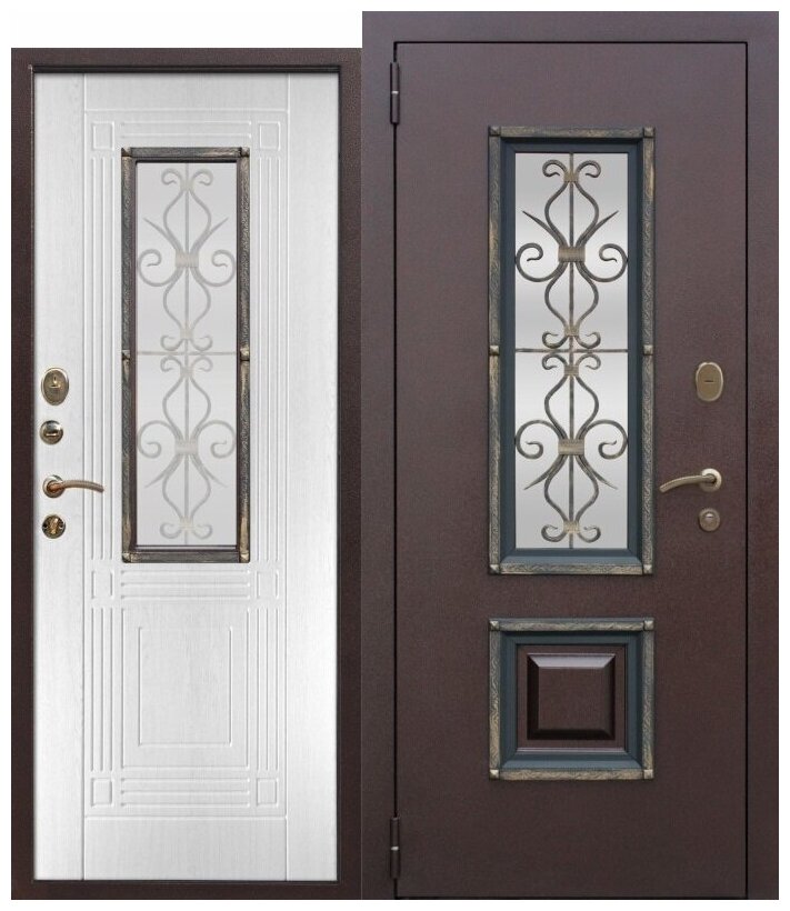 Дверь металлическая Венеция 860L Белый ясень - фотография № 2
