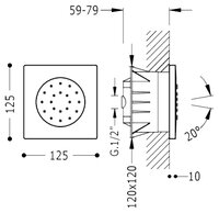 Боковой душ TRES Showers 9107515