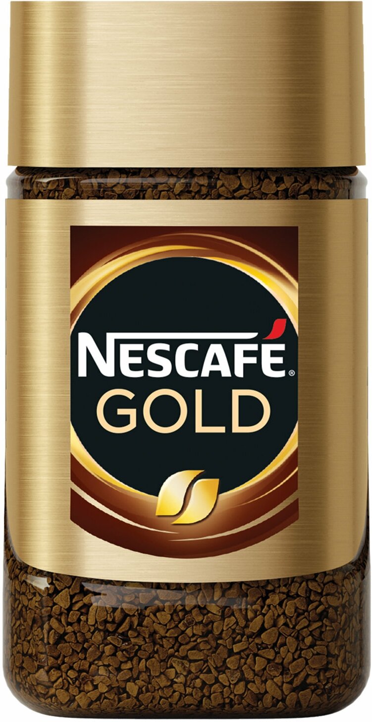 Кофе молотый в растворимом NESCAFE (Нескафе) "Gold", сублимированный, 47,5 г, стеклянная банка, 04837, 12326225 (цена за 3 шт) - фотография № 1