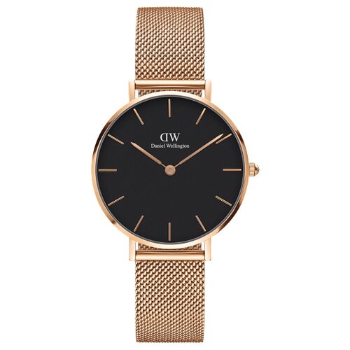 фото Наручные часы daniel wellington classic petite melrose black rose gold, черный, золотой