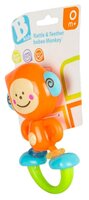 Прорезыватель-погремушка B kids Rattle & Teether bebee Monkey оранжевый/голубой/коричневый