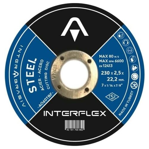 Круг отрезной 230х2,5х22.23 Т41 Interflex STEEL ( 10 шт )