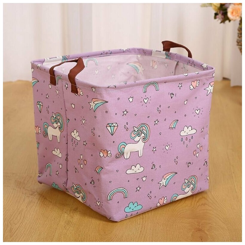 фото Тканевая коробка для хранения, единорог