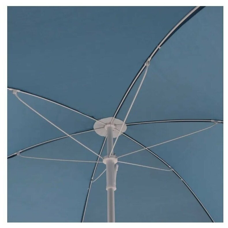 Пляжный зонт диаметр купола 180см L-185 см синий - фотография № 4