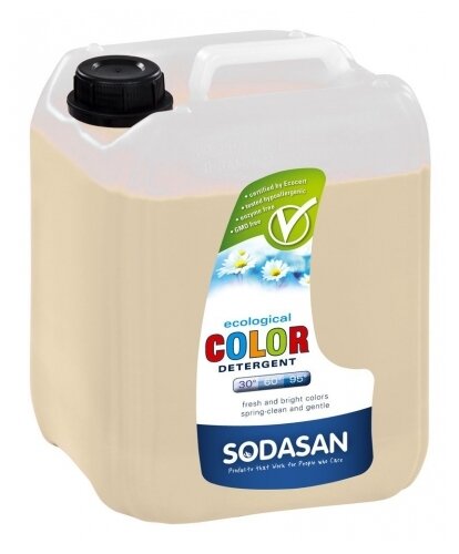 Органическое средство для стирки Sodasan Color, для чувствительной кожи, для детского белья, для цветных и белых тканей, 5 л - фото №1