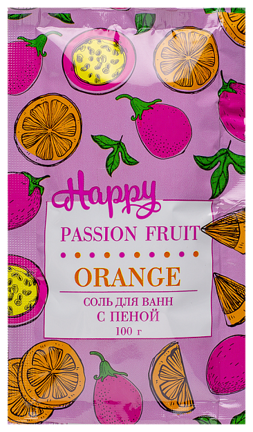 Лаборатория Катрин Соль для ванн с пеной Happy Passion fruit & Orange, 100 г, 100 мл