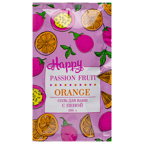 Лаборатория Катрин Соль для ванн с пеной Happy Passion fruit & Orange, 100 г, 100 мл