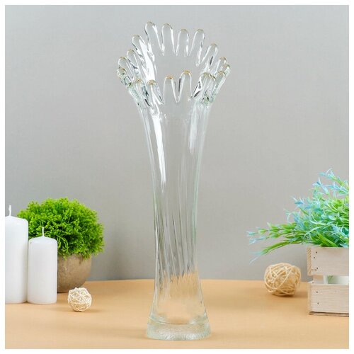 MARU Ваза Коралл прозрачная без декора 38см 1197₽