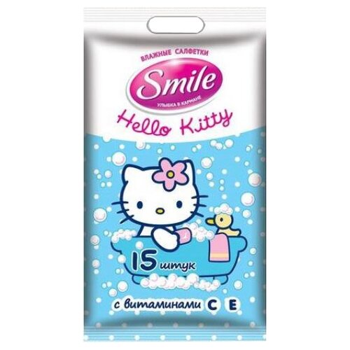 Влажные салфетки Smile Hello Kitty, 15 шт.