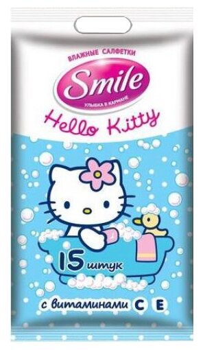 SMILE W 15 шт Hello Kitty Влажные салфетки