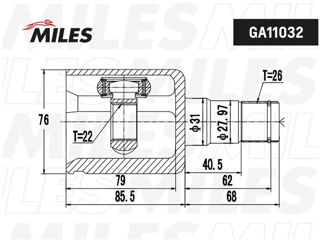 Шрус внутренний MILES GA11032