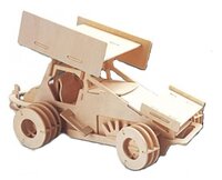 Сборная модель Мир деревянных игрушек Гоночный автомобиль (П141)