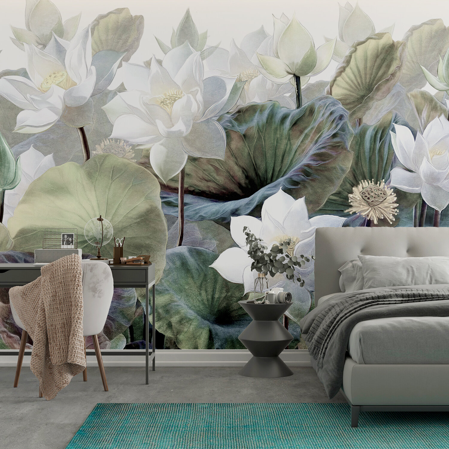 фото Фотообои OnPrint лотос "LOTUS POUND" флизелиновые 300х270