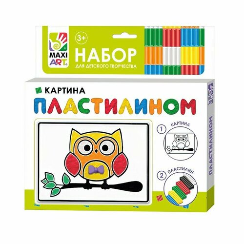 MaxiToys Картина пластилином «Совёнок», 10 × 15 см