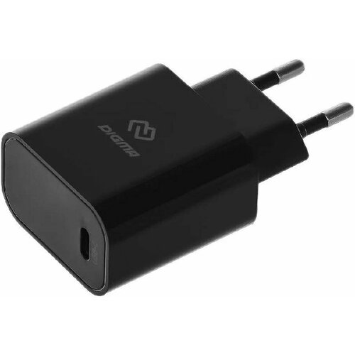 Сетевое зарядное устройство, Digma, USB-C, 30Вт, 3A, черного цвета