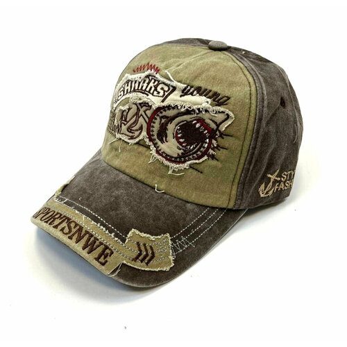 фото Бейсболка , размер 55-60, горчичный, коричневый китай