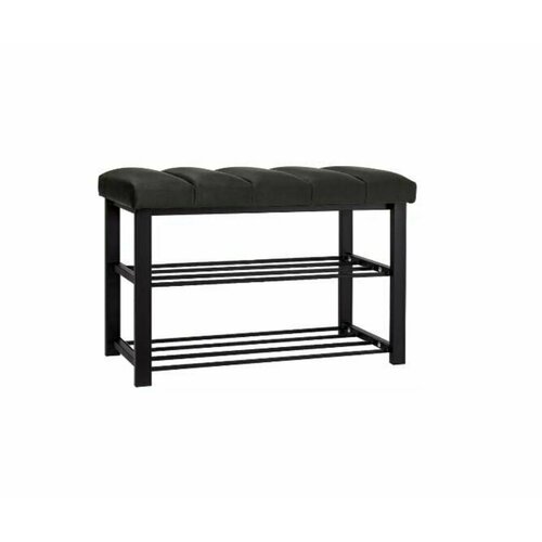 Обувница в прихожую с сиденьем узкая металлическая 6 пар