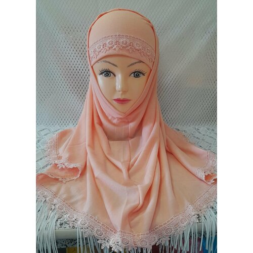Хиджаб , демисезон/лето, хлопок, размер S-L, розовый