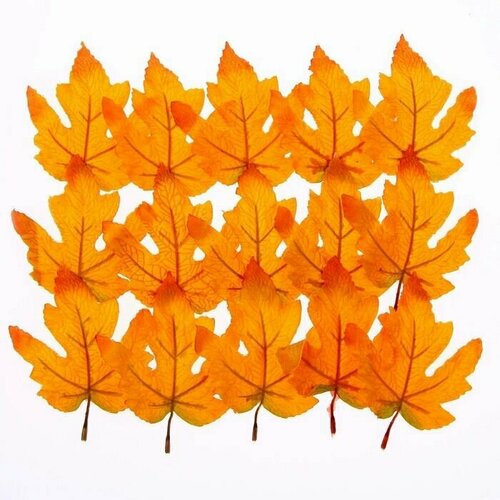 Декор Осенний лист набор 15 шт, размер 1 шт. - 9 x 11 x 0,2 см, цвет жёлто-оранжевый