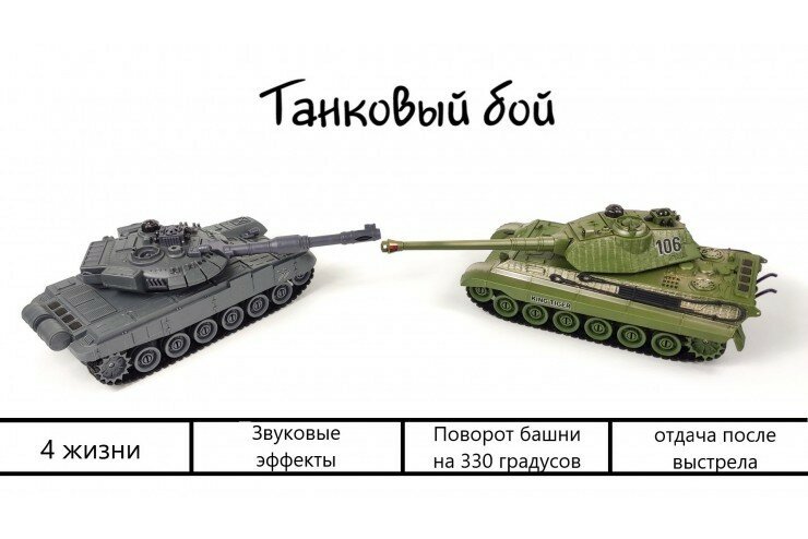 Радиоуправляемый танковый бой Zegan T90 и Tiger King масаб 1:28 ZEGAN ZG-820