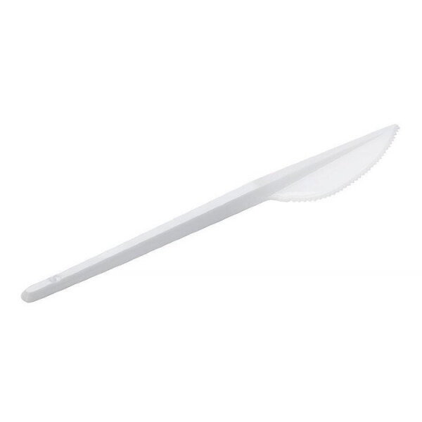 Нож одноразовый европак 170 мм белый ПС, 100 шт/уп - фотография № 2