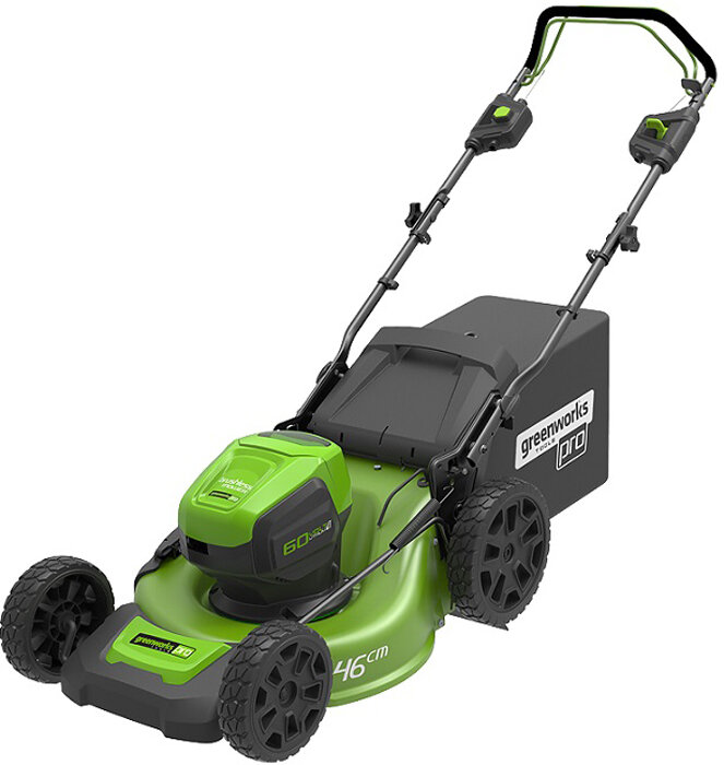 фото Аккумуляторная газонокосилка Greenworks 2502907 60V 46cm GD60LM46SP, без АКБ и ЗУ, 42 см