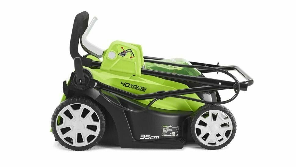 Газонокосилка Greenworks G40LM35K4 40V 2501907UB (35 см) аккумуляторная с 4 Ач аккумулятором и зарядным устройством - фотография № 5