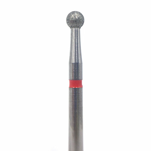 Бор алмазный 801, шаровидный, под турбинный наконечник, D 2.1 мм, красный