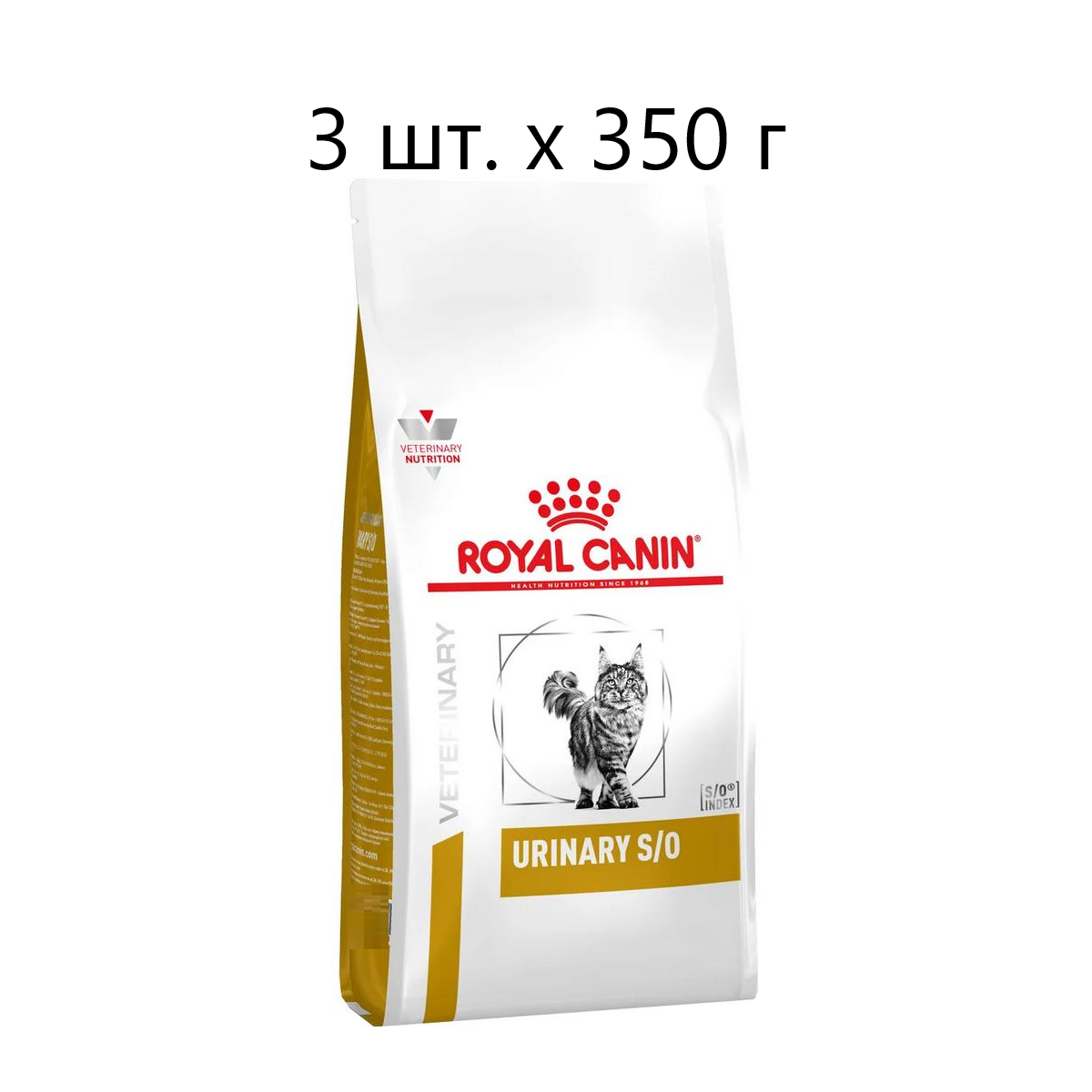Сухой корм для кошек Royal Canin Urinary S/O, для лечения МКБ 3 шт. х 350 г