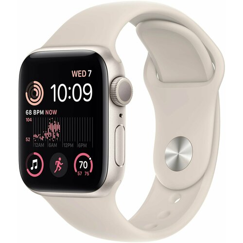 Умные часы Apple Watch Series SE Gen 2 44 мм Aluminium Case GPS starlight Sport Band ML 33870₽