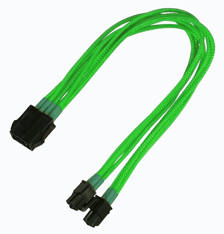 Удлинитель Nanoxia 8-pin EPS to 4+4-pin, 30см, неоновый зеленый NX8PV3ENG