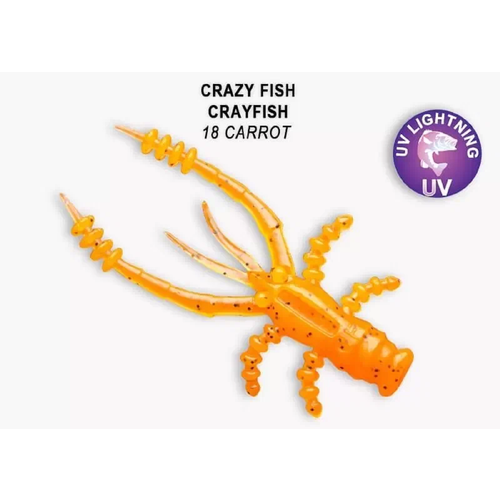 Силиконовая приманка мягкая съедобная Crazy Fish Crayfish 1.8
