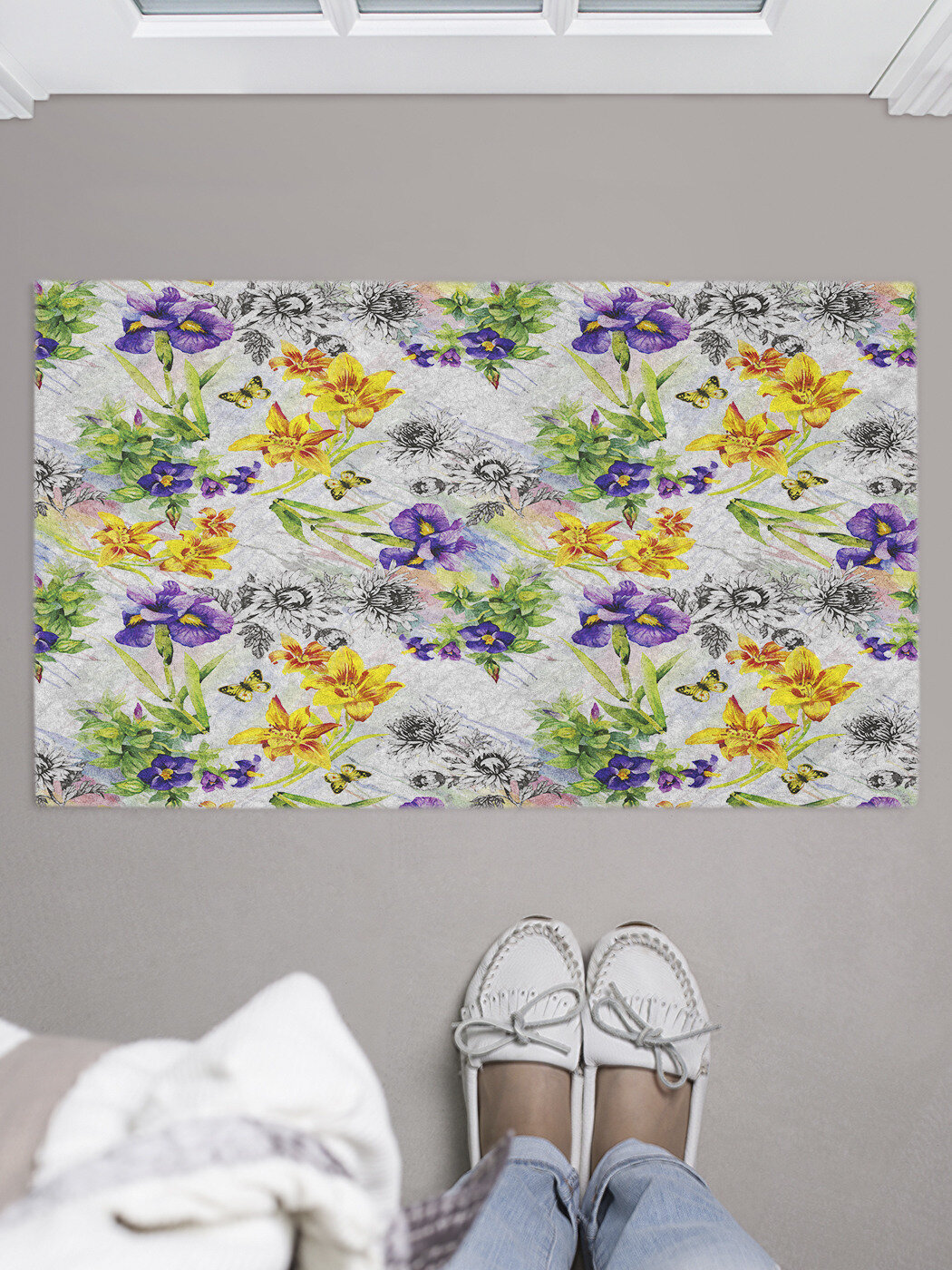 Коврик придверный в прихожую с принтом 