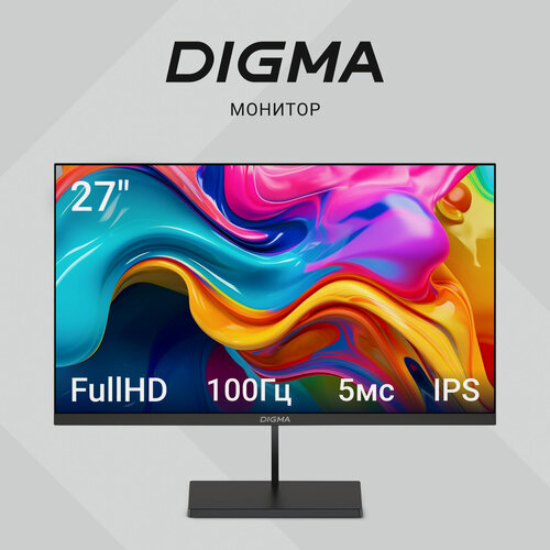 Изображение товара 27" Монитор Digma Progress 27P501F, 1920x1080, IPS, 100Гц, 1хHDMI, 1хDP, черный [dm27sb01]