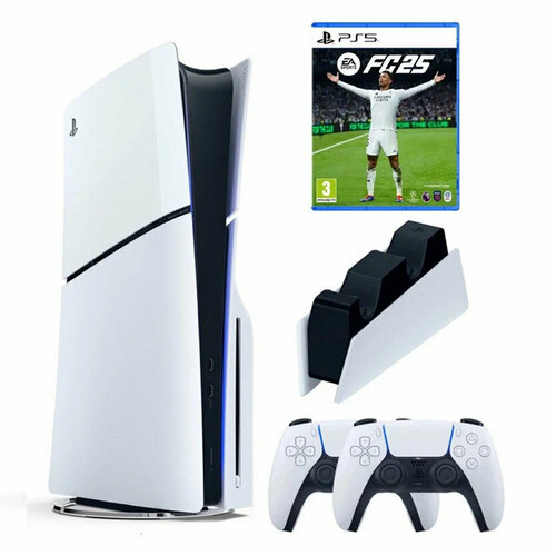 Игровая приставка Sony PlayStation 5 Slim 1ТБс дисководом Два геймпада Зарядная станция Fifa25 европереходник 71990₽