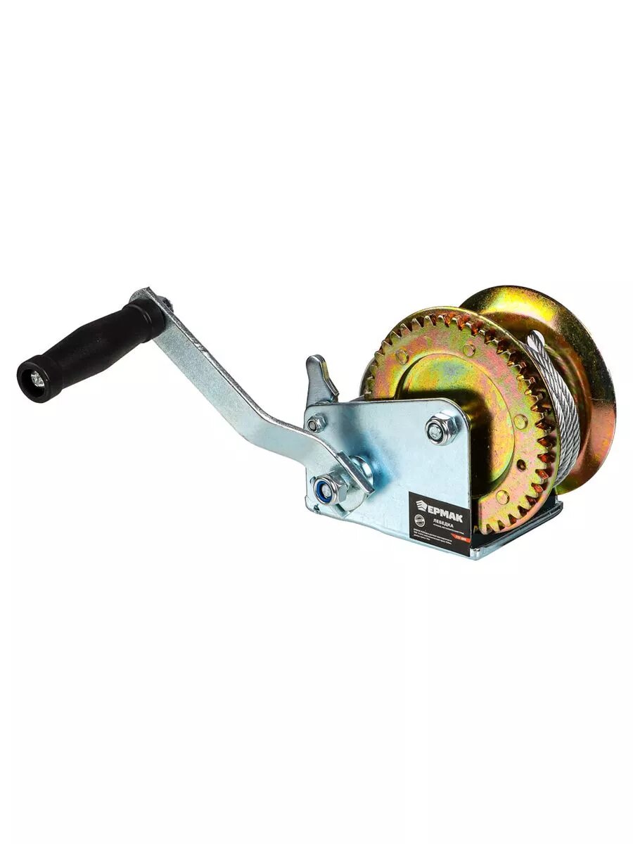 Лебедка ручная автомобильная барабанная 450 кг, длина троса 10 метров — фото 1