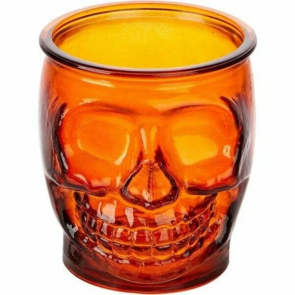 Стакан для коктейлей "Череп"; 400мл; D89, H102мм; оранжев. — фото 1