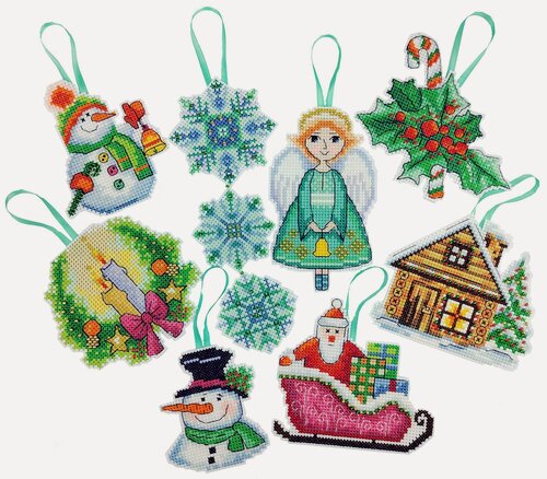 Изображение товара Набор для вышивания "Елочные украшения" 21х28см, 23.001.03