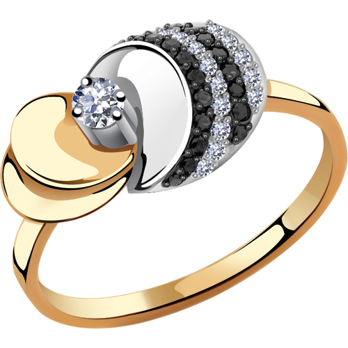 Кольцо Diamant online, золото, 585 проба, бриллиант, размер 18, черный кольцо из золота с бриллиантом 11 01440 1000 размер 17 мм