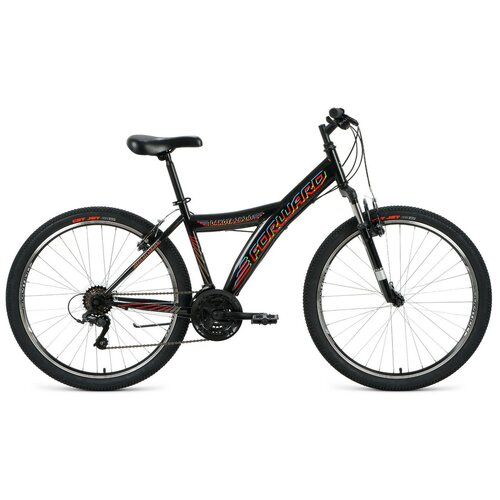 фото Горный (mtb) велосипед forward dakota 26 2.0 (2021) черный/красный 16.5" (требует финальной сборки)
