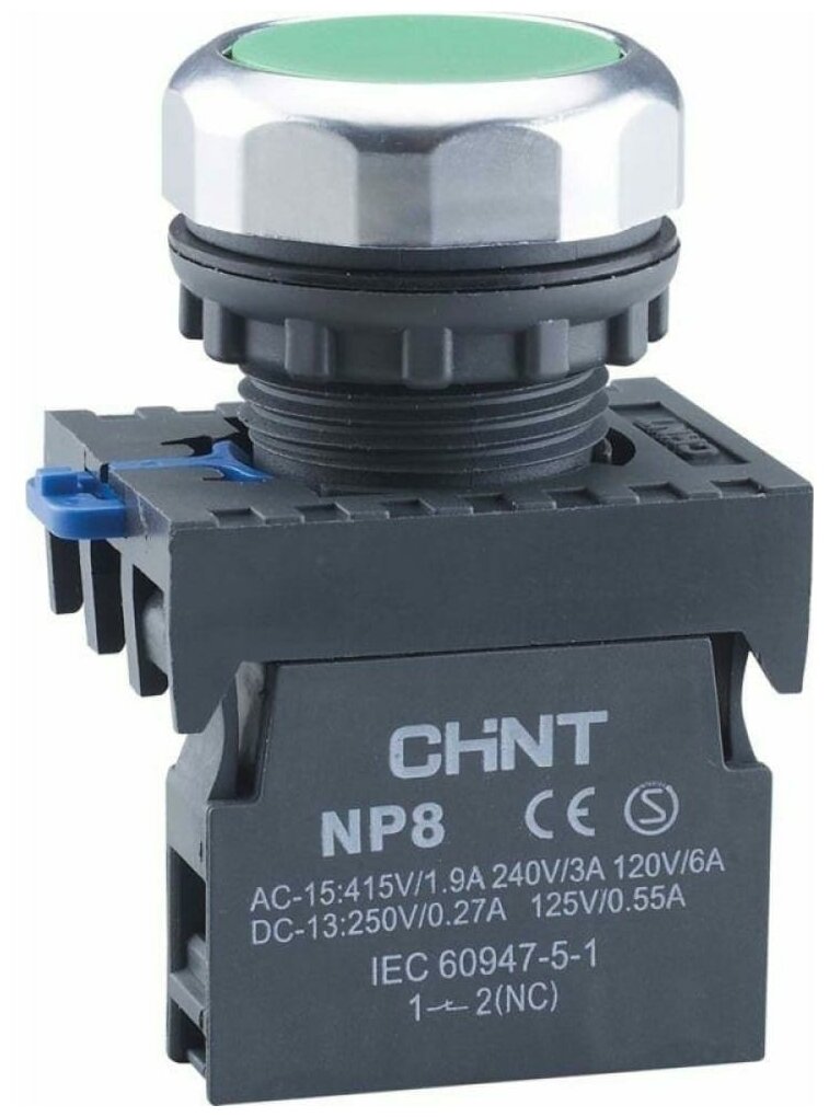 CHINT Кнопка управления NP8-10BN/3 без подсветки зел. 1НО IP65 (R) CHINT 667232 - фотография № 2