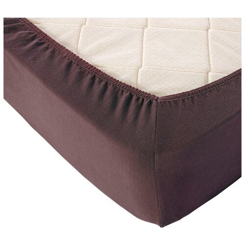 фото Простыня текс-дизайн трикотажная на резинке 90 х 200 шоколад