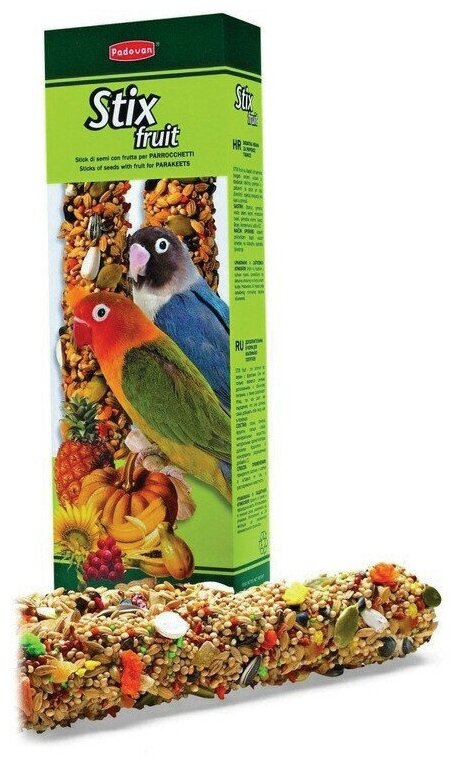PADOVAN Stix Fruit Палочки для средних попугаев с Фруктами 100г