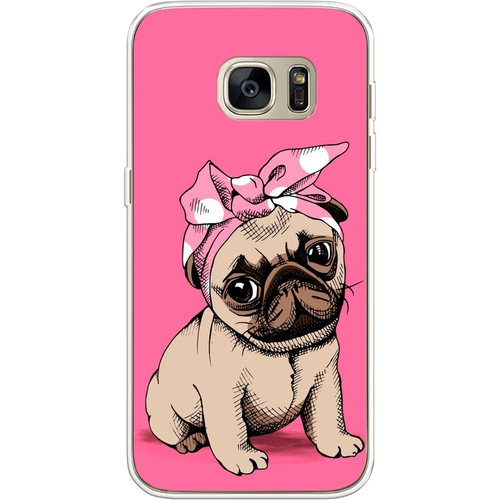 Силиконовый чехол на Samsung Galaxy S7 / Самсунг Галакси С 7 Dog Pin-Up жидкий чехол с блестками wake up and be awesome на samsung galaxy s7 самсунг галакси с 7