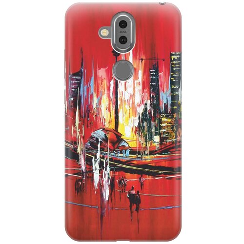 фото Cиликоновый чехол на nokia 8.1 / нокиа 8.1 с принтом "акварельный город" gosso