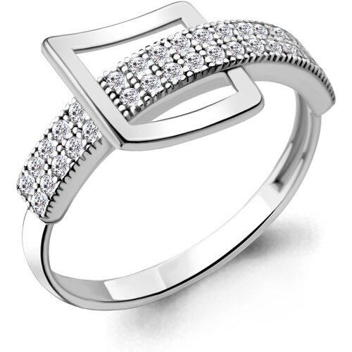 фото Серебряное кольцо aquamarine а68838а с фианитом, размер 16,5 diamant-online