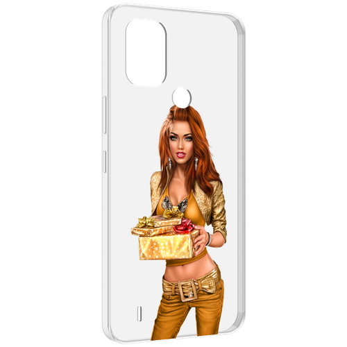 Чехол MyPads золотая-девочка-с-подарком женский для Nokia C31 задняя-панель-накладка-бампер