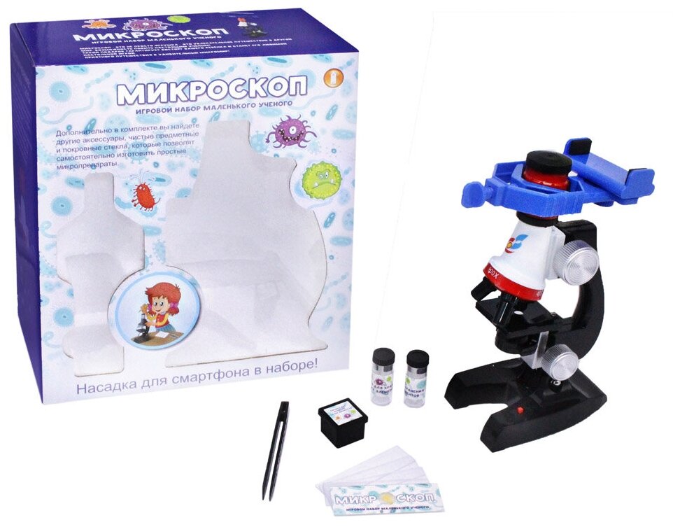 Микроскоп Junfa toys ZY852908 черный/белый/красный